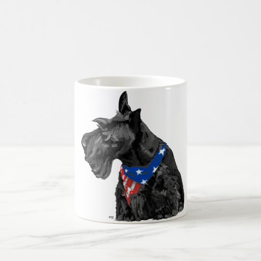 Curious Scottish Terrier Patriotic Kaffeetasse (Mittel)