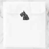 Curious Scottish Terrier Runder Aufkleber (Tasche)