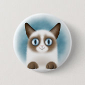 Curious Siamese Kitten Button (Vorderseite)
