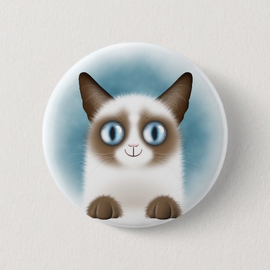 Curious Siamese Kitten Button (Vorderseite)