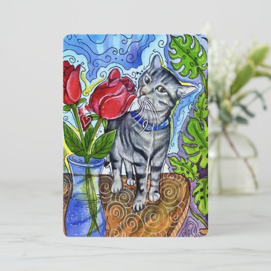 Curious Spirit Feiertagskarte (Stehend Vorderseite)