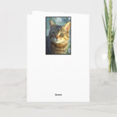 Curious Tabby Cat Portrait Happy Birthday Name Karte (Rückseite)
