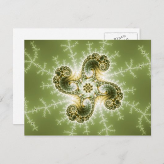 Curious Tentacles - Fraktal Art Postkarte (Vorne/Hinten)