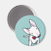 Curious White Bull Terrier Magnet (Vorderseite/Rückseite)