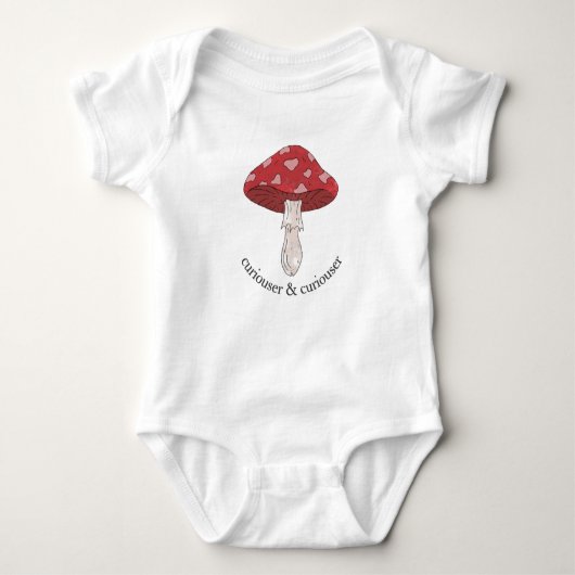 Curiouser & Curiouser Mushroom Baby Bodysuit Baby Strampler (Vorderseite)