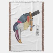 Curl crested aracari bird cartoon illustration decke (Vorderseite Vertikal)