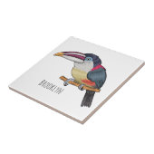 Curl crested aracari bird cartoon illustration fliese (Seite)