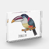 Curl crested aracari bird cartoon illustration fotoblock (Links)
