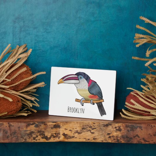 Curl crested aracari bird cartoon illustration fotoplatte (Seite)