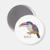 Curl crested aracari bird cartoon illustration magnet (Vorderseite/Rückseite)