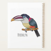 Curl crested aracari bird cartoon illustration planer (Rückseite)