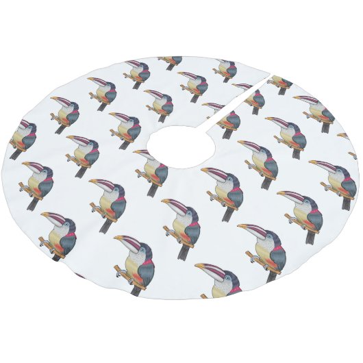 Curl crested aracari bird cartoon illustration polyester weihnachtsbaumdecke (Schrägansicht)