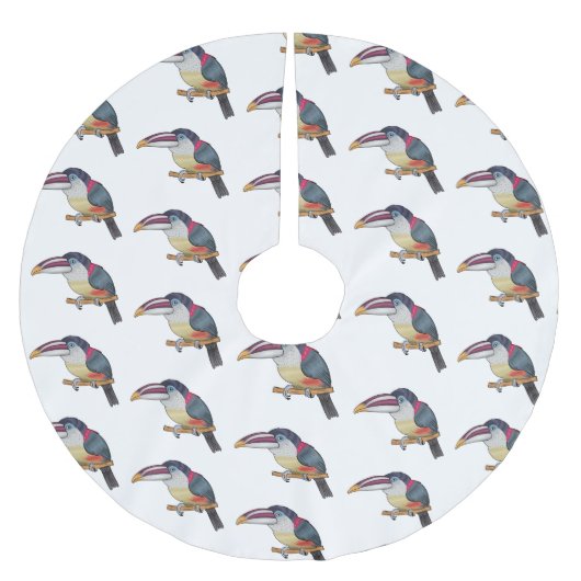 Curl crested aracari bird cartoon illustration polyester weihnachtsbaumdecke (Vorderseite)