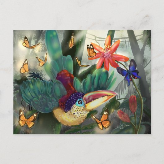 Curl Crested Aracari Toucan Postkarte (Vorderseite)
