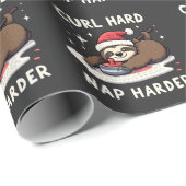 Curl Hard Nickerchen Harder Curling Sport Sloth Xm Geschenkpapier (Rolleneckpunkt)