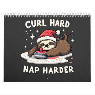 Curl Hard Nickerchen Harder Curling Sport Sloth Xm Kalender