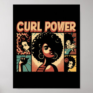Curl Power Afro Hair Natural Hair Black History Poster