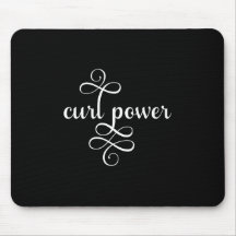Curl Power Schwarz-Weiß-Haar-Maus-Pad