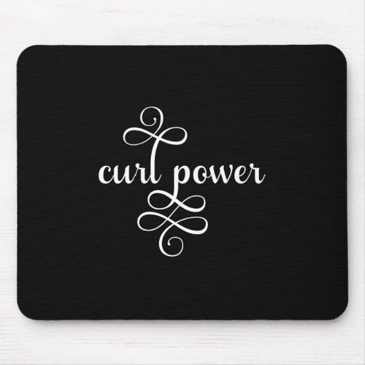 Curl Power Schwarz-Weiß-Haar-Maus-Pad Mousepad (Vorne)