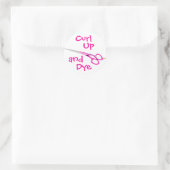Curl, Up und Dye Runder Aufkleber (Tasche)
