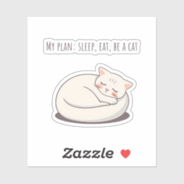 Curled Up Cat Aufkleber