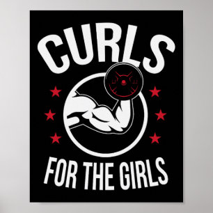 Curlen für Mädchen Funny Bodybuilding Weightlifti Poster