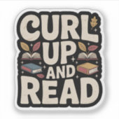Curlen und gemütliche Herbstbücher lesen Aufkleber (Vorderseite)
