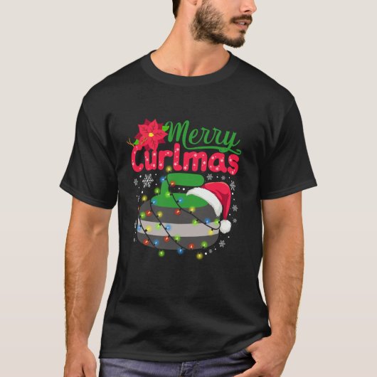 Curler Merry Curlmas Curling Weihnachten Ugly Swea T-Shirt (Vorderseite)