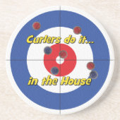 "Curlers do it...house" Sandstone Untersetzer - (b (Vorne)
