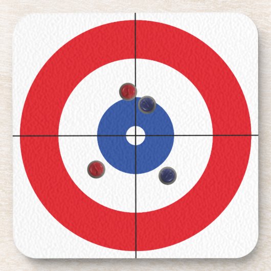 Curler's Drink Coasters - (rot) Untersetzer (Vorderseite)