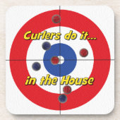"Curlers tun es im Haus" Untersetzer - (Rot) (Vorderseite)