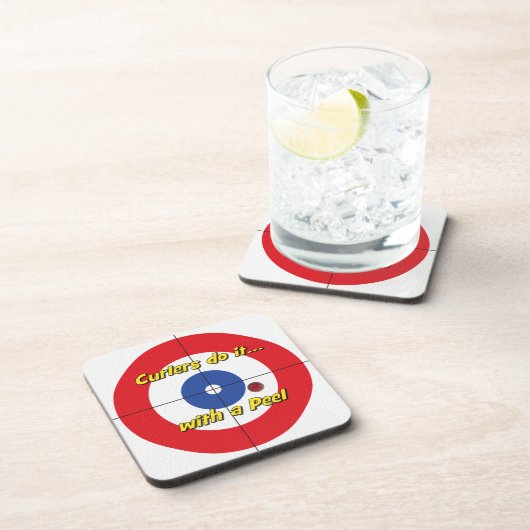 "Curlers tun es mit einem Peel"-Untersetzer - (Rot Untersetzer (Rechte Seite)