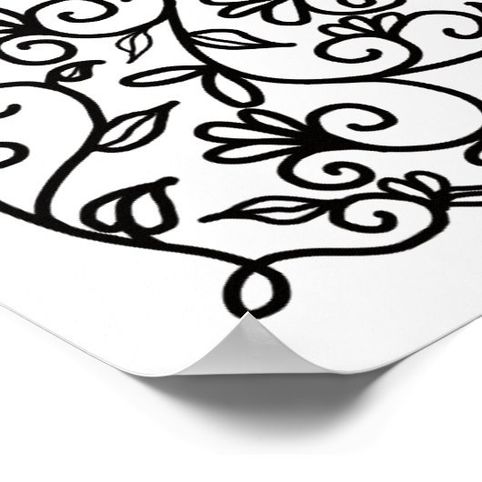 Curles 'n Wirbel Blumenweine Farbe eim Poster (Ecke)