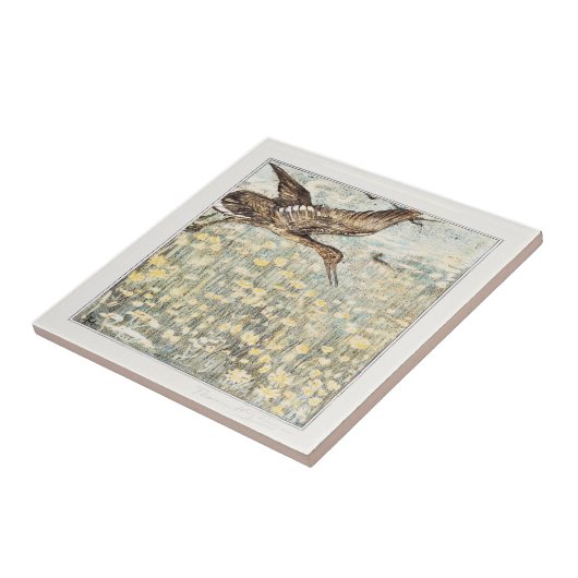 Curlew Bird Dutch Viktorianisch Art Fliese (Seite)