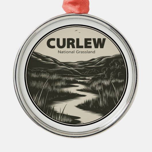 Curlew National Grassland Idaho Stream Ornament Aus Metall (Vorne)