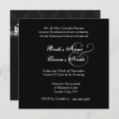 Curlicue Black and White Wedding Probe Dinner Einladung (Vorne/Hinten)