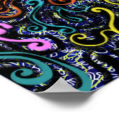 Curlicue Colorful Scribbles Poster (Ecke)