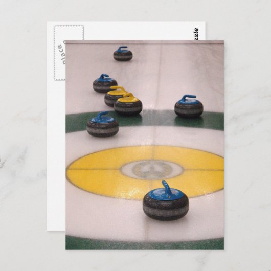 Curling Action Postkarte (Vorne/Hinten)