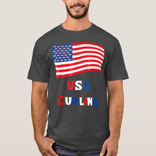 Curling American Curler Tshirt USA Curling T-Shirt (Vorderseite)