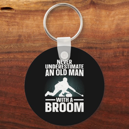 Curling Art For Grandpa Men Curling Srt Curling Lo Schlüsselanhänger (Vorderseite)