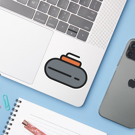 Curling Aufkleber (Laptop mit iPhone)