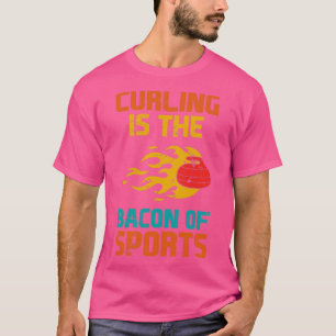 Curling Bacon Sport Curling Team Coach T-Shirt