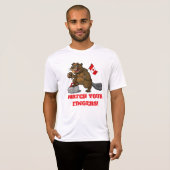 Curling beaver with flag - watch your fingers! T-Shirt (Vorne ganz)