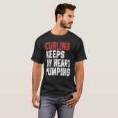 Curling Behalte mein Herz Pumping Coach Player Mam T-Shirt (Vorne ganz)