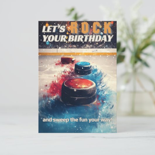 Curling Birthday Card (Stehend Vorderseite)
