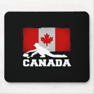 Curling Canada Flagge Stolz Urlaub Reise Kanadisch Mousepad