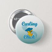 Curling Chick #3 Button (Vorne & Hinten)