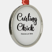 Curling Chick Ornament Aus Metall (Rechts)