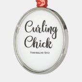 Curling Chick Ornament Aus Metall (Links)