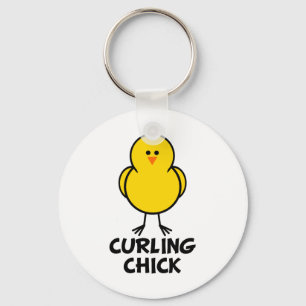 Curling Chick Schlüsselanhänger